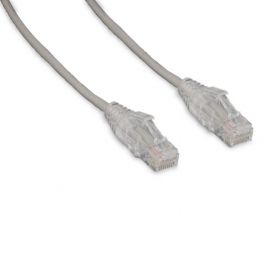 C6-GY-SCB-3-ENC CAT6 Gray 3 Foot Slim 28AWG w/Clear Snagless Molded Boot (UTP) HQ Network Patch Cable