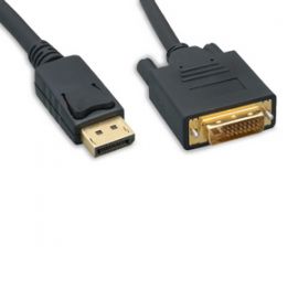 DPM-DVIM-10F DisplayPort™ Male to DVI Male Active Cable 10FT 28 AWG Black