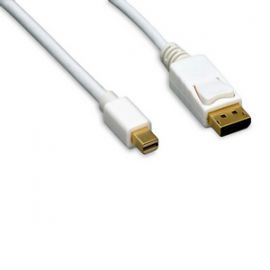 DPM-MDPM-WH-10F DisplayPort™ Male to Mini DisplayPort™ Male 32 AWG White Cable 10FT