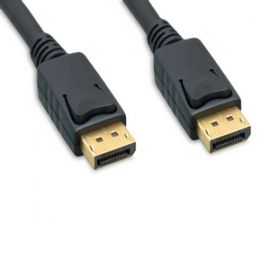DPM2-10F DisplayPort™ Male to DisplayPort™ Male Cable With Latches 10FT 28 AWG Black