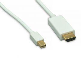 HDMIM-MDPM-WH-10F HDMI Male to Mini DisplayPort™ Male 32 AWG White Cable 10FT