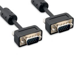 MICSVGAM2-6F Micro S-VGA HD 15 Male to Micro S-VGA HD 15 Male Slim Wire and Hood w/Ferrite Core 6FT Black Cable