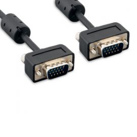 MICSVGAM2-25F Micro S-VGA HD 15 Male to Micro S-VGA HD 15 Male Slim Wire and Hood w/Ferrite Core 25FT Black Cable
