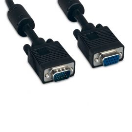 SVGAM-SVGAF-3F S-VGA HD 15 Male to S-VGA HD 15 Female/w Ferrite Core 3FT Black Cable
