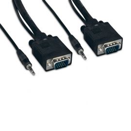 SVGAM2-3.5MMST2-3F S-VGA Male to S-VGA Male w/3.5mm Stereo Audio Cable 3FT Black