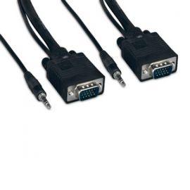 SVGAM2-3.5MMST2-15F S-VGA Male to S-VGA Male w/3.5mm Stereo Audio Cable 15FT Black