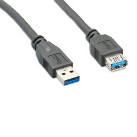 USB3.0MAFA-10F USB 3.0 A Male to A Female 10FT Extension Black Cable