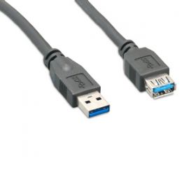 USB3.0MAFA-15F USB 3.0 A Male to A Female 15FT Extension Black Cable