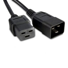 C19C20-2F-ENC C19 to C20 Power Cord Extension 250V 14 AWG 15A Black 2FT